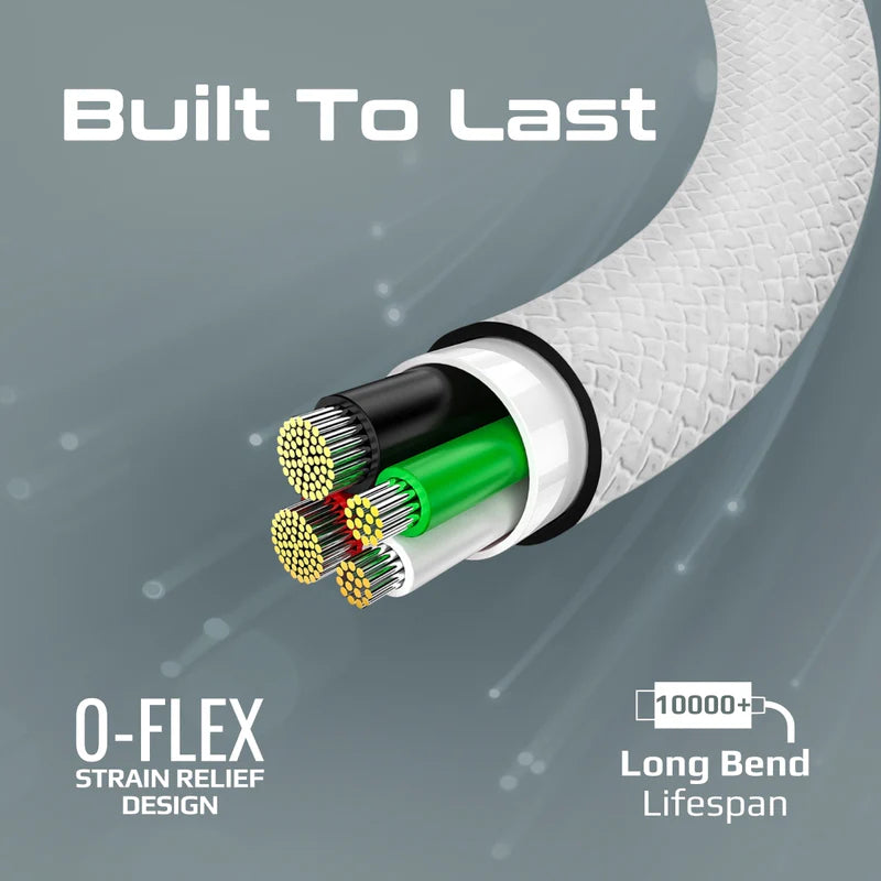 PROMATE XCord-CC200 High Tensile Strength Data & Charge Cable - 2 Meter / 480Mbps / USB-C / White