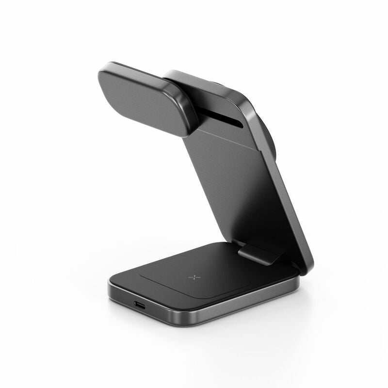 Energea MagTrio Plus 3-IN-1 Foldable Qi2 Magnetic Fast Wireless Charger - 15W / Gunmetal