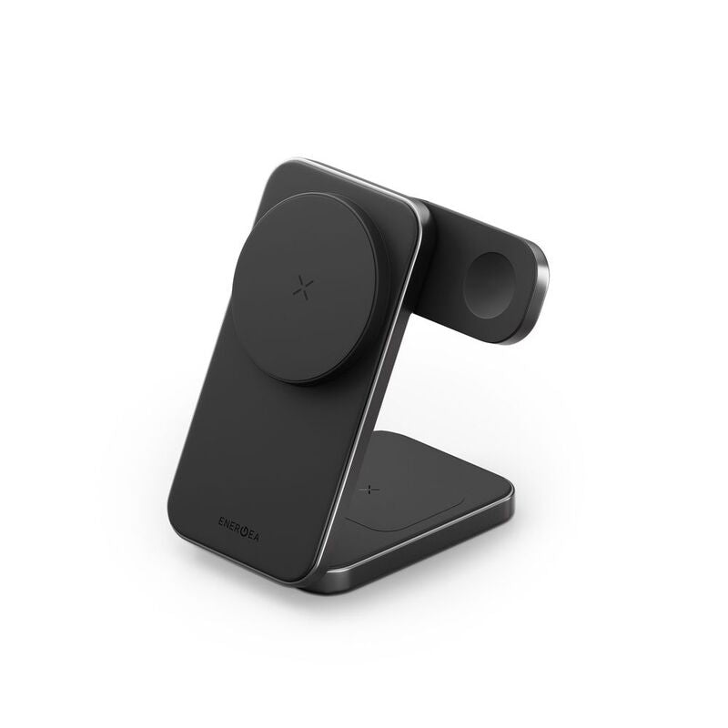 Energea MagTrio Plus 3-IN-1 Foldable Qi2 Magnetic Fast Wireless Charger - 15W / Gunmetal
