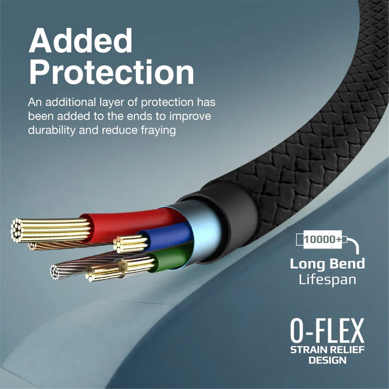 PROMATE XCord-Ai High Tensile Strength Data & Charge Cable - 1 Meter / 480Mbps / USB-A / Lightning / Black