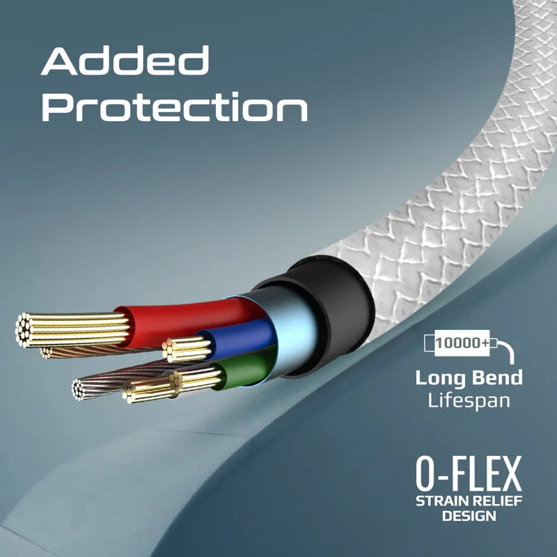 PROMATE XCord-Ai200 High Tensile Strength Data & Charge Cable - 2 Meter / 480Mbps / USB-A / Lightning / White