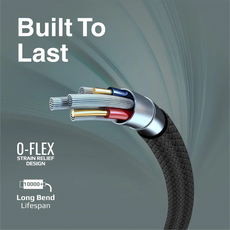 PROMATE XCord-AC Super Flexible Data and Charge Cable - 1 Meter / 480Mbps / USB-A / USB-C / Black