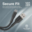 PROMATE XCord-AC Super Flexible Data and Charge Cable - 1 Meter / 480Mbps / USB-A / USB-C / Black
