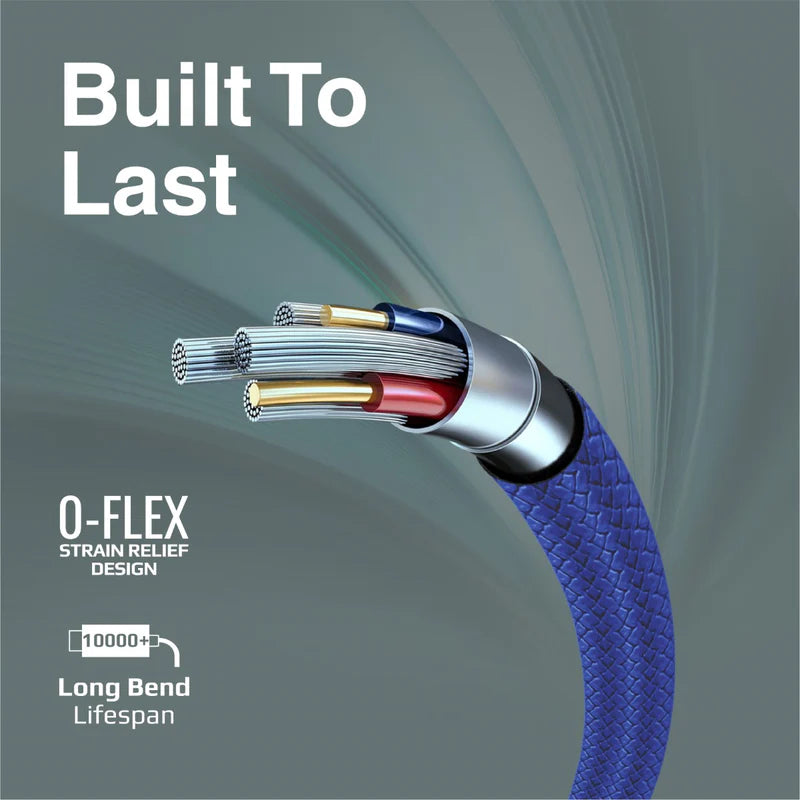 PROMATE XCord-AC Super Flexible Data and Charge Cable - 1 Meter / 480Mbps / USB-A / USB-C / Navy