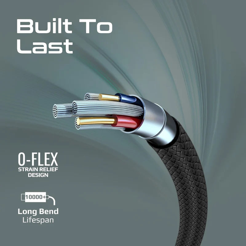 كابل بيانات وشحن بروميت إكس كورد-AC200 فائق المرونة - 2 متر / 480 ميجابت/ثانية / USB-A / USB-C / أسود