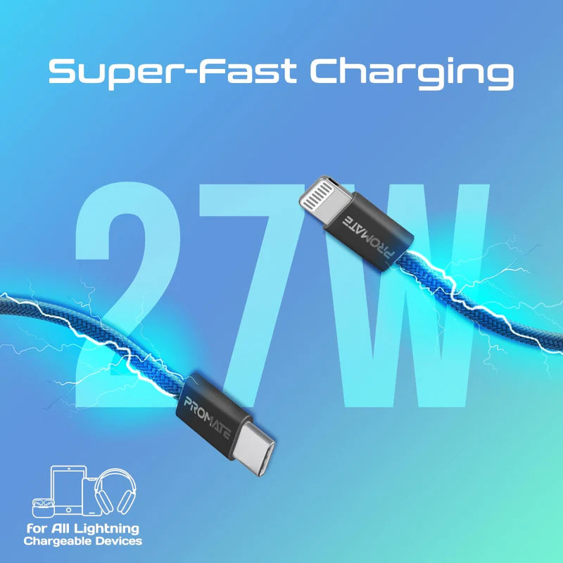 كابل بروميت إيكو لاين-Ci120 للشحن فائق السرعة - بطول 1.2 متر / 480 ميجابت/ثانية / لايتنينج / يو إس بي C / أسود