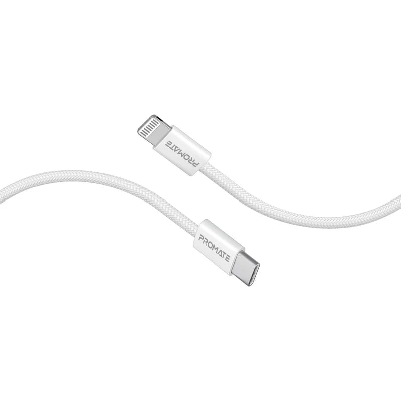 PROMATE EcoLine-Ci120 Super-Fast Charge Cable - 1.2 Meter / 480Mbps / Lightning / USB-C / White