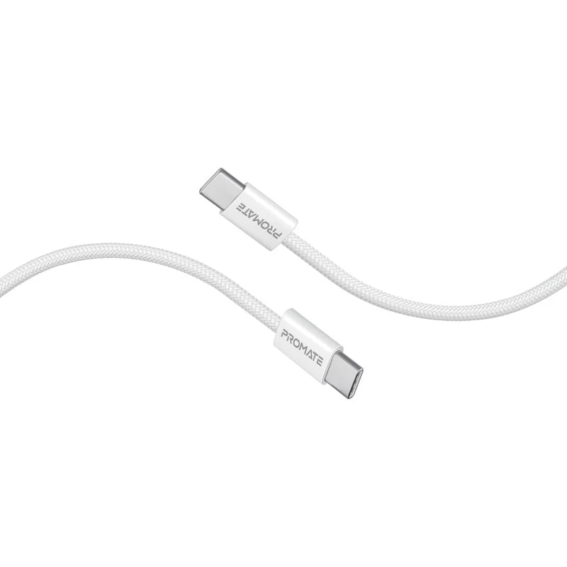PROMATE EcoLine-CC120 Ultra-Fast Charge Cable - 1.2 Meter / 480Mbps / USB-C / White