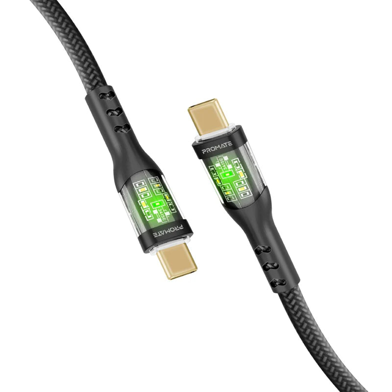 PROMATE TransLine-CC Power Delivery Ultra-Fast Charge Cable - 1.2 Meter / 480Mbps / USB-C / Black