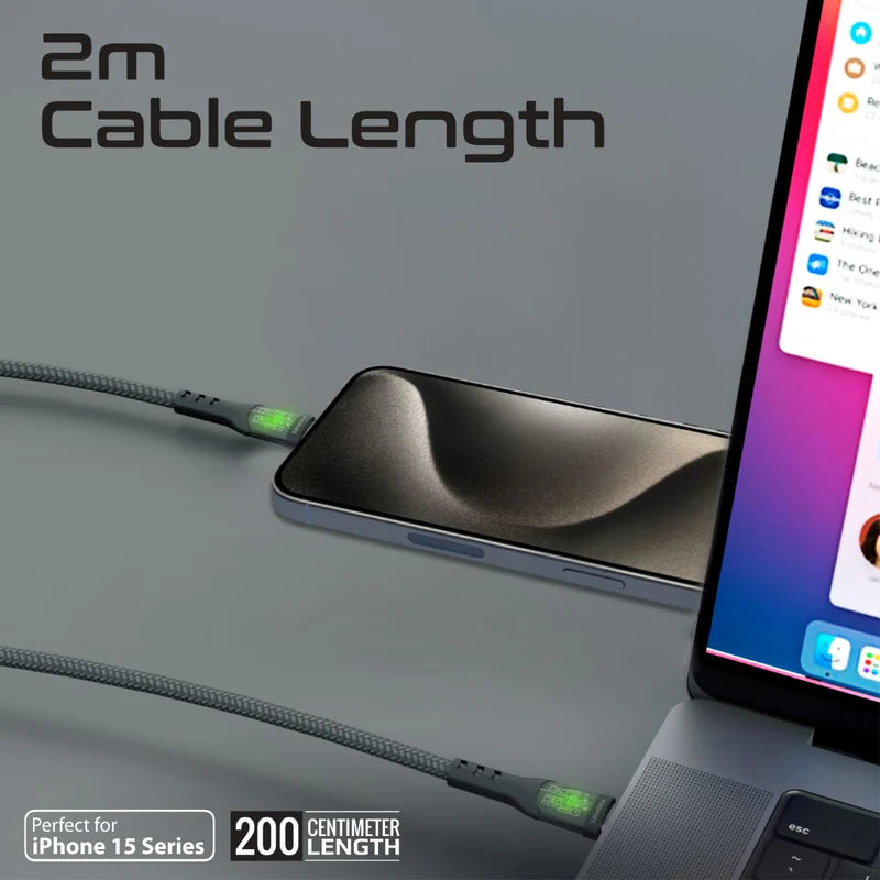 PROMATE TransLine-CC200 Power Delivery Ultra-Fast Charge Cable - 2 Meter / 480Mbps / USB-C / Black