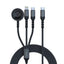 PROMATE iCharge-Trio 5-in-1 Multi-Connector Cable - 1.5 Meter / 480Mbps / USB-C / Lightning / Black