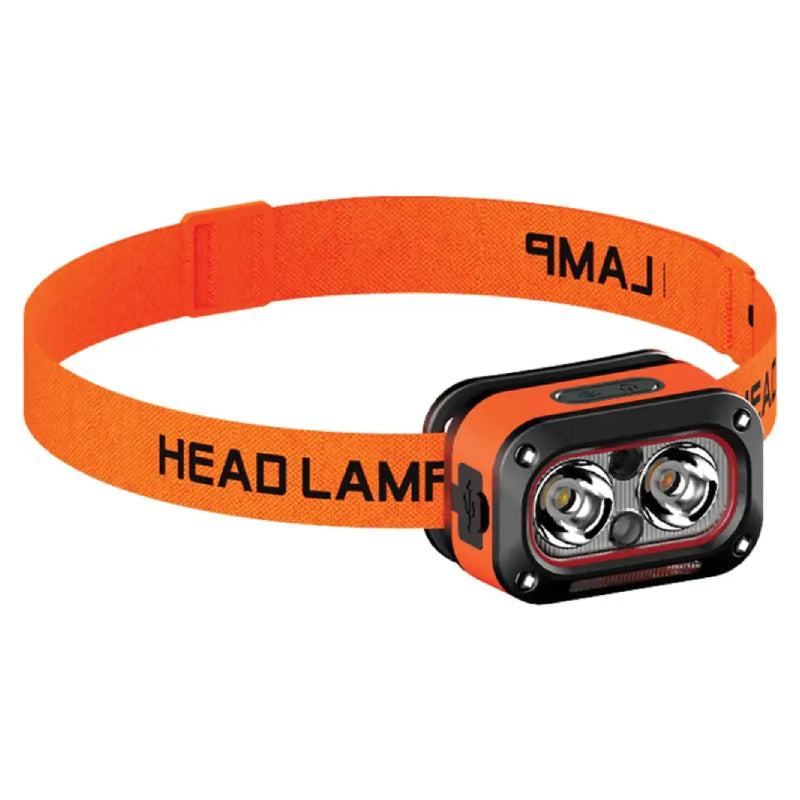 Porodo Wave-Sensor Rechargeable LED Headlamp - 800mAh / Orange