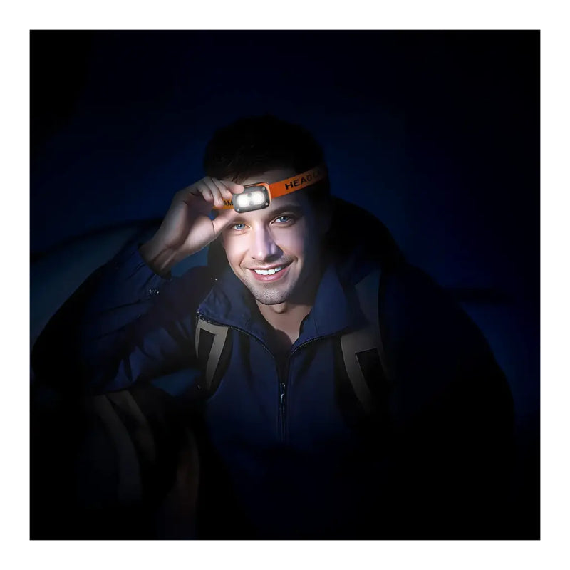 Porodo Wave-Sensor Rechargeable LED Headlamp - 800mAh / Orange