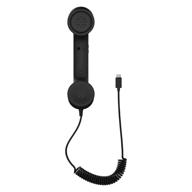 Porodo Classic Retro Phone Handset with Type-C Connector - Black