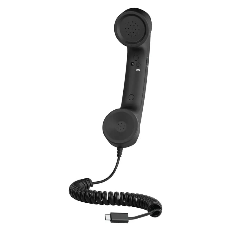 Porodo Classic Retro Phone Handset with Type-C Connector - Black