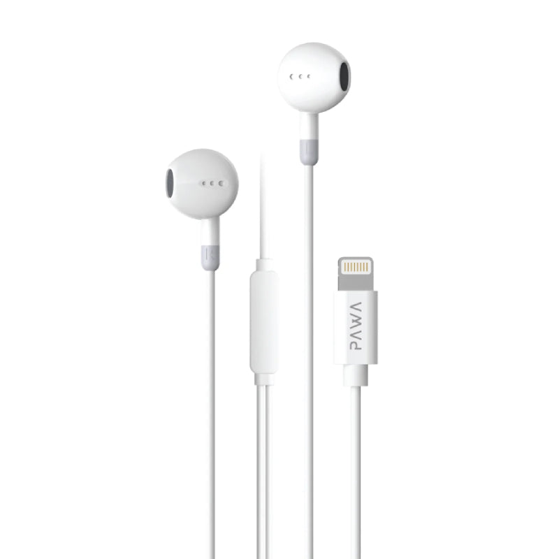 Pawa Chords Lite Edition Stereo Wired Earphone - Lightning / 1.2 Meter / White