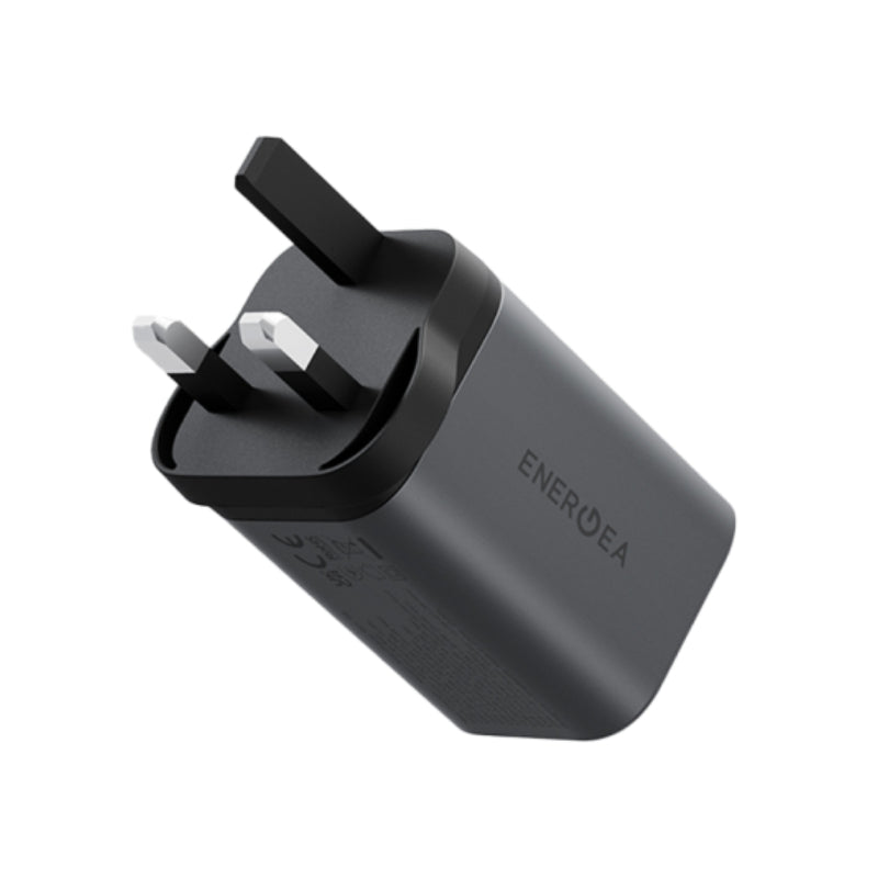 Energea Ampcharge Mini GaN Wall Charger - 100W / USB-C / USB-A / Gunmetal
