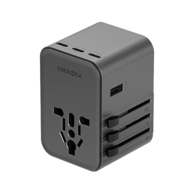Energea Travelworld Travel Adapter - 45W / USB-C / USB-A / Gunmetal