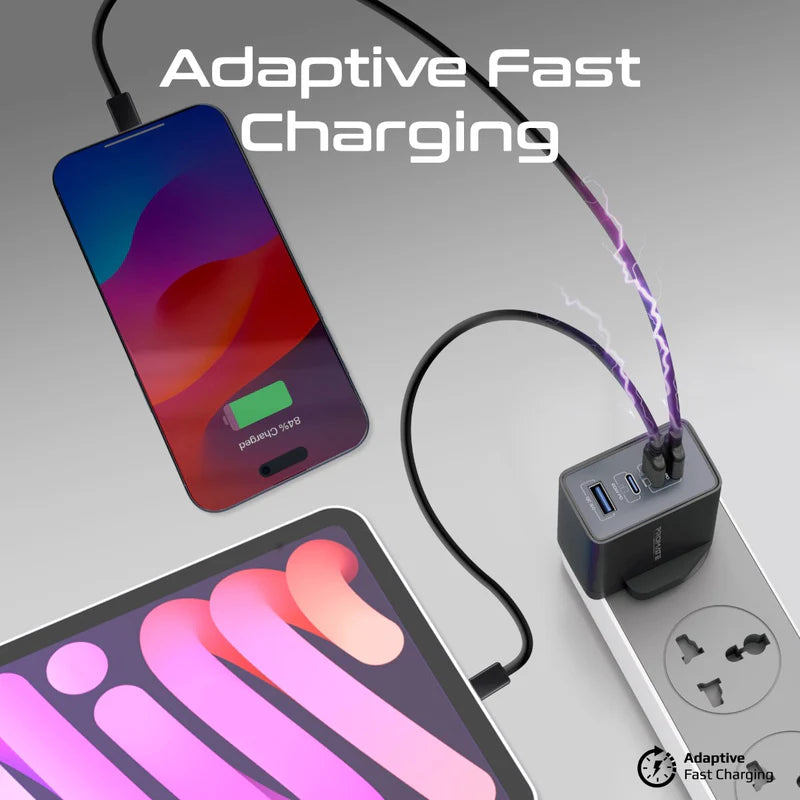 PROMATE GaNPort4-67PD Power Delivery GaNFast Charger - 67W / USB-C / USB-A / Black