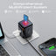PROMATE Cubix-R65 GanFast Charging Adapter with Retractable USB-C Cable - 65W / USB-C / Black