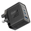 PROMATE PowerPort-45 Power Delivery GaNFast Charger - 45W / USB-C / USB-A / Black