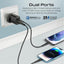 PROMATE ChargeKit-25PDi Power Delivery Dual Port Adapter with Cable - 25W / USB-C / Black