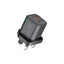 PROMATE PowerPort-25AC Power Delivery Ultra-Fast Dual Port AC Charger - 25W / USB-C / USB-A / Black