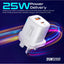 PROMATE PowerPort-25AC Power Delivery Ultra-Fast Dual Port AC Charger - 25W / USB-C / USB-A / White