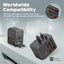 PROMATE TripMate-36W Smart Charging Universal Travel Adapter - 36W / USB-C / USB-A / Black