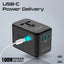 PROMATE TripMate-GaN100 GaNFast Multi-Port Travel Adapter - 100W / USB-C / USB-A / Black
