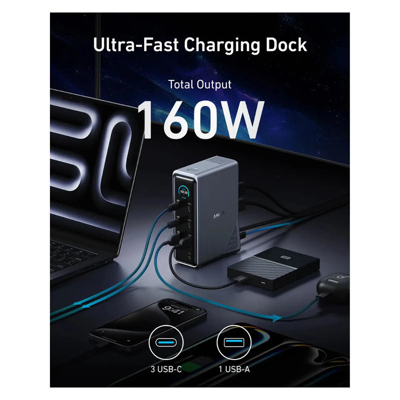 Anker Prime 14-Port Docking Station - 160W / USB-A / USB-C / Black