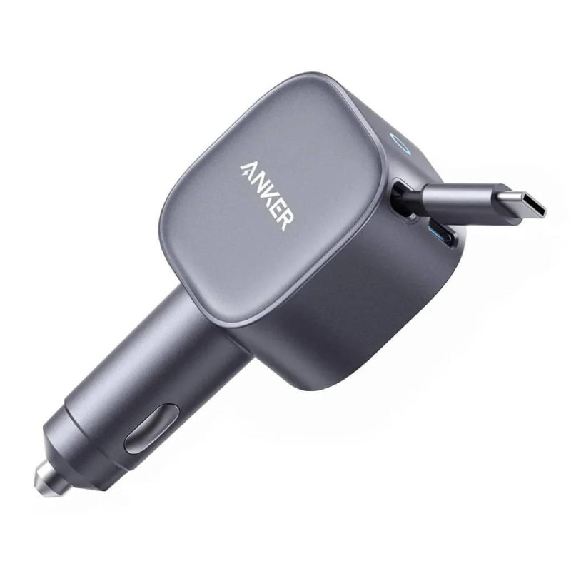 Anker Car Charge With Built-In USB-C Cable - 75W / USB-C / Silver