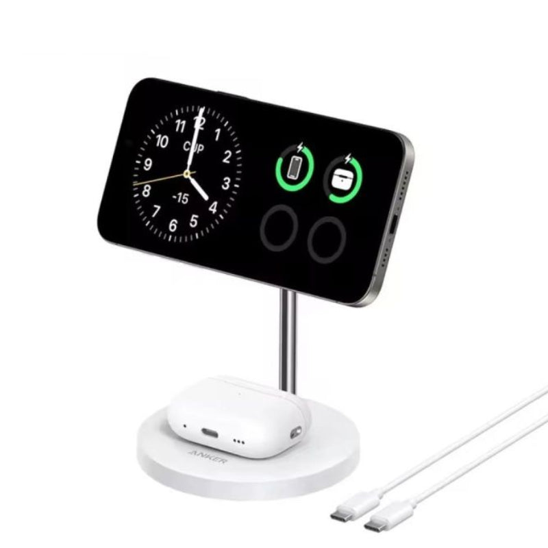 Anker Maggo 2-in-1 MagSafe Wireless Charger - Wireless / 15W / White
