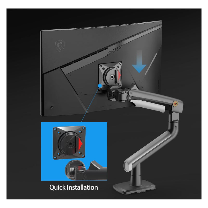 NORTH BAYOU Ergonomic Gaming Monitor Stand - 27” – 50” screens / Black/Grey