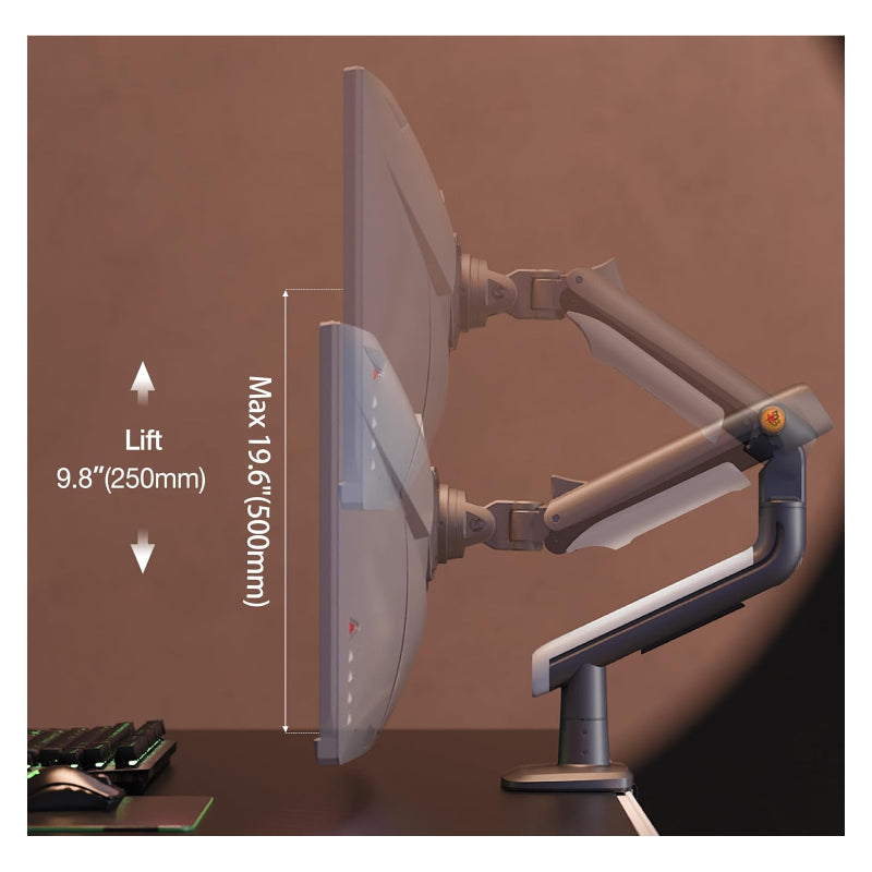 NORTH BAYOU Ergonomic Gaming Monitor Stand - 27” – 50” screens / Black/Grey