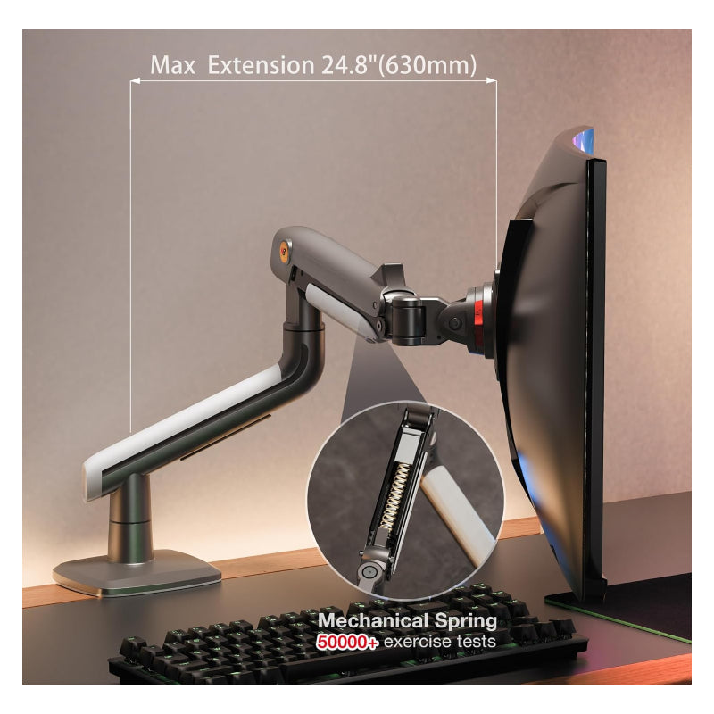 NORTH BAYOU Ergonomic Gaming Monitor Stand - 27” – 50” screens / Black/Grey