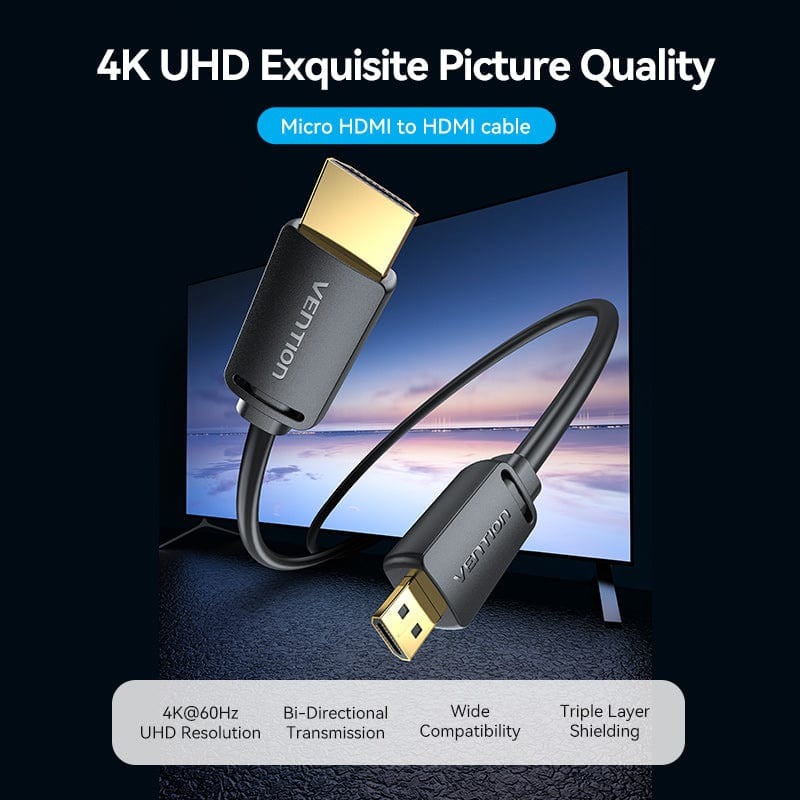 Vention Micro HDMI Cable - 4K / 1 Meter / Black