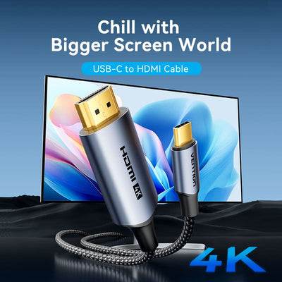 Vention USB-C To HDMI Cable - 4K / 1.8 Meter / Grey