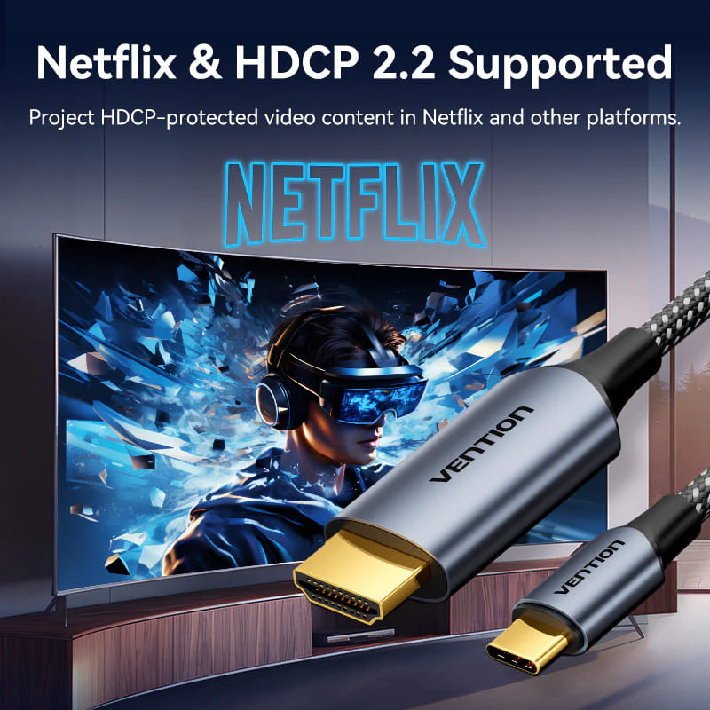 Vention USB-C To HDMI Cable - 4K / 1.8 Meter / Grey