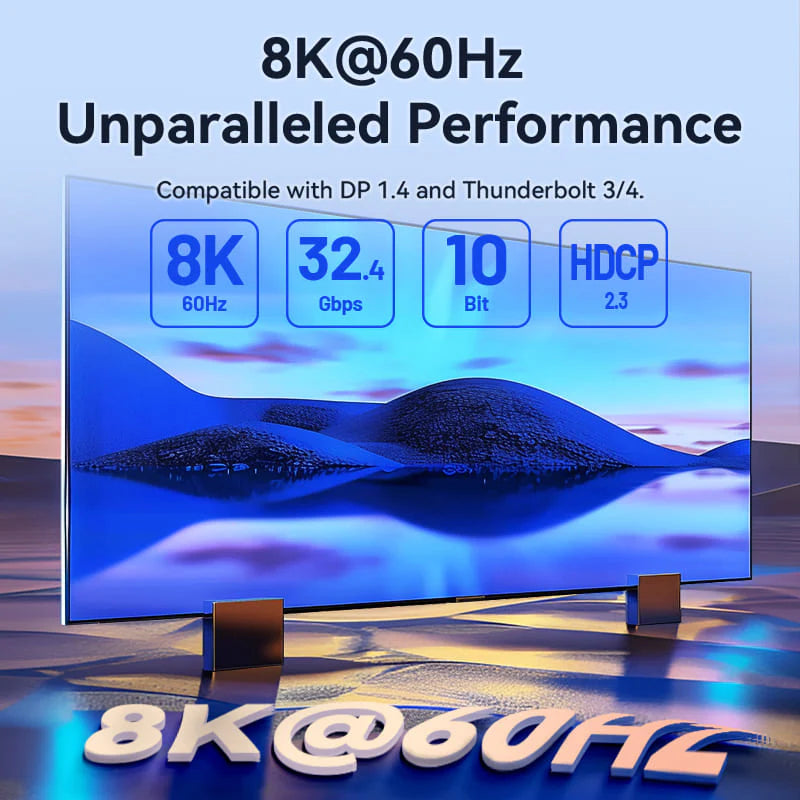 Vention USB-C To DisplayPort Cable - 8K / 2 Meter / Black