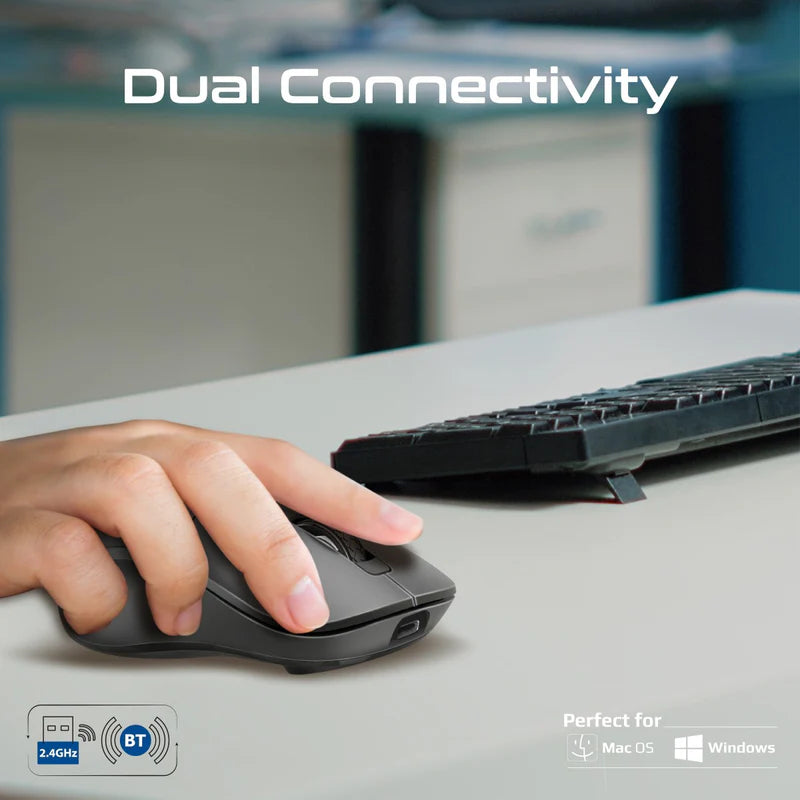 PROMATE Samo Dual Mode Rechargeable Wireless Mouse - Bluetooth / Black