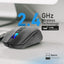 PROMATE Kitt Wireless Ergonomic Optical Mouse with LED Rainbow Lights - 2.4Ghz / Black