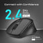 PROMATE Samit Ergonomic Silent Click Wireless Mouse - 2200dpi / Black