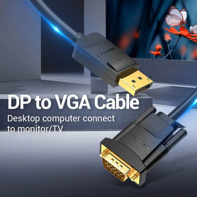 Vention DisplayPort to VGA Cable - 1080P / 3 Meter / Black
