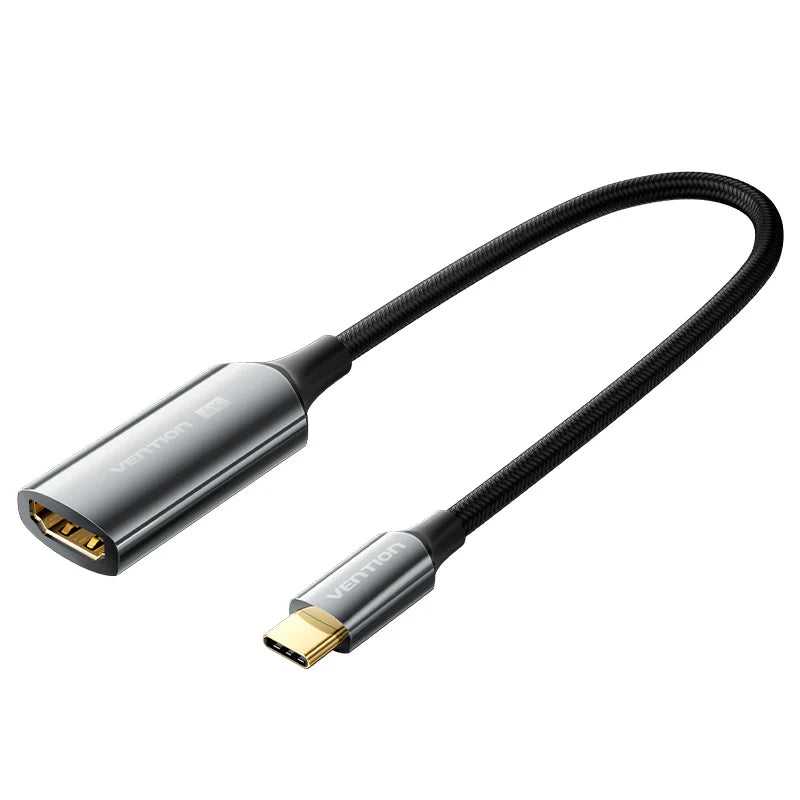Vention Cotton Braided USB-C to HDMI 4K Converter - 0.25 Meter / Black