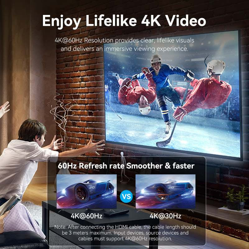 Vention Cotton Braided USB-C to HDMI 4K Converter - 0.25 Meter / Black