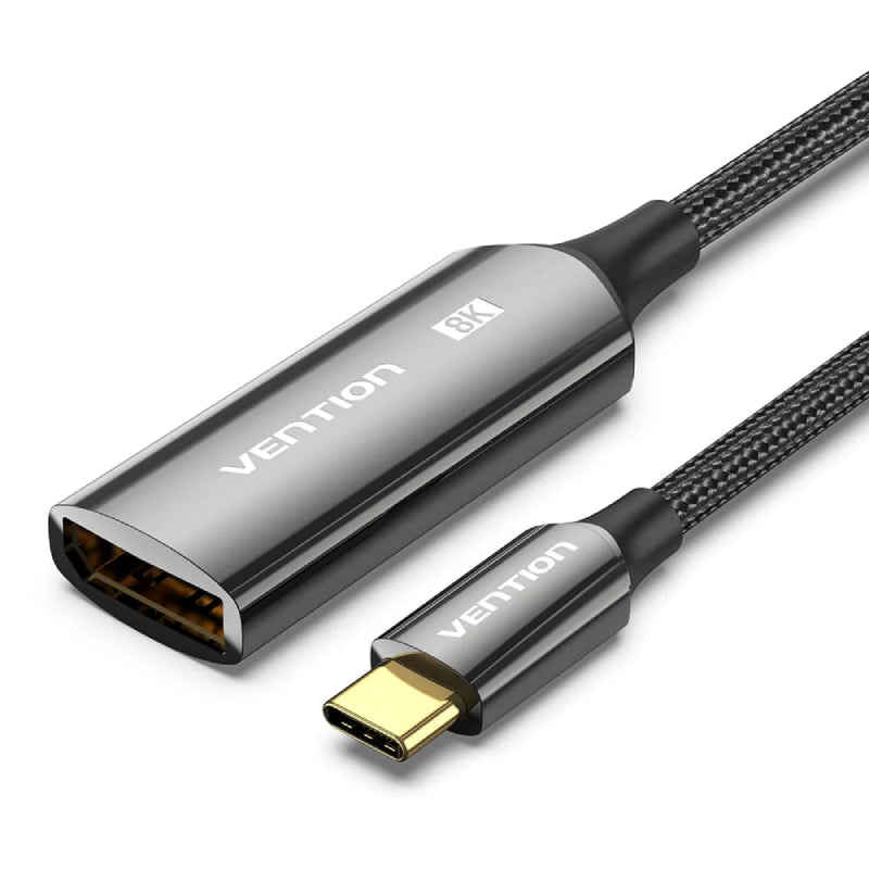 Vention Cotton Braided USB-C to DisplayPort Adapter  - 8K / 0.25 Meter / Black