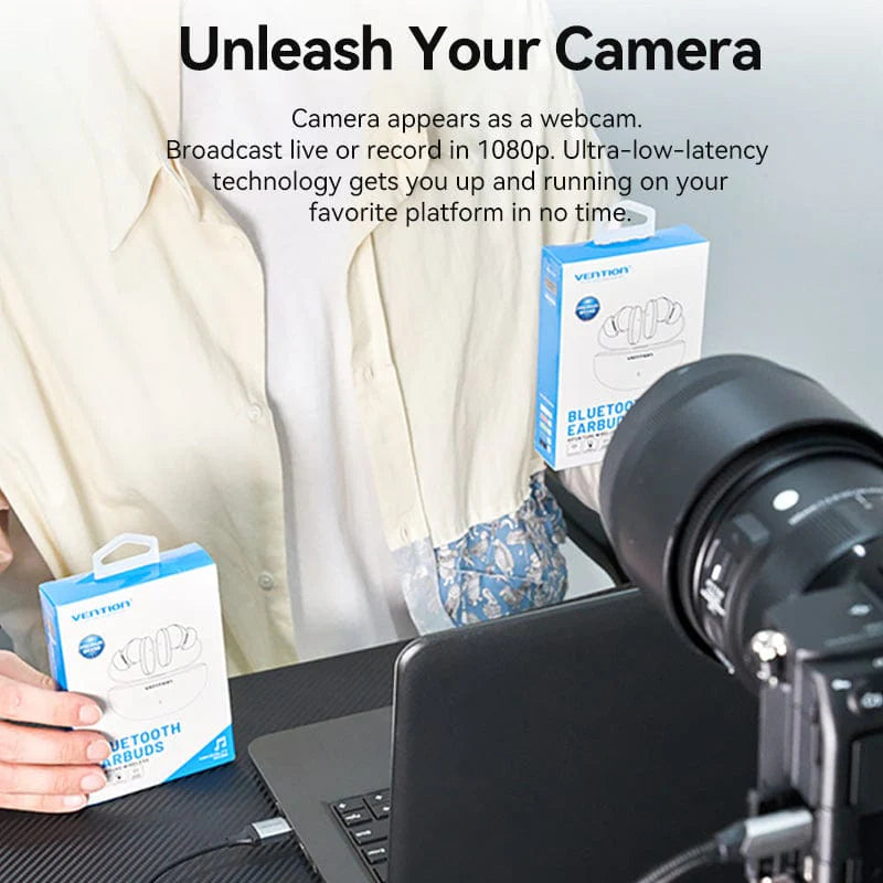 Vention HDMI-A to USB-C/USB-A Video Capture - 8K / 480Mbps / Gray
