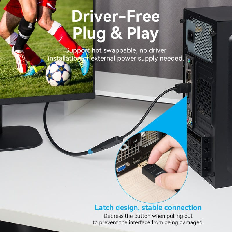 Vention DisplayPort to HDMI Converter - 4K / Black