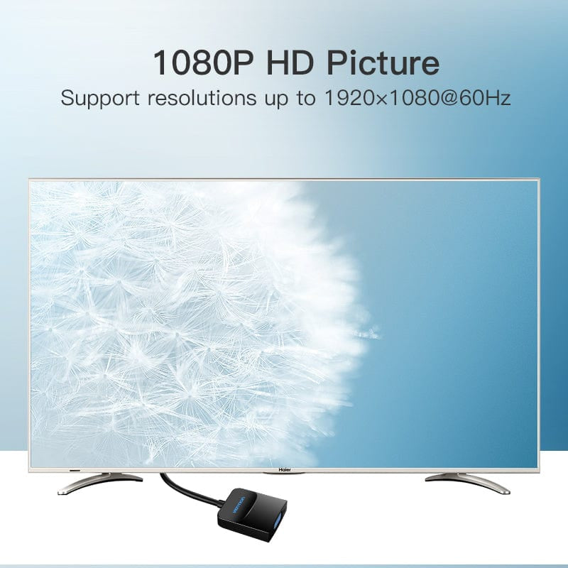 Vention DisplayPort to VGA Converter - 1080P / 0.15 Meter / Black